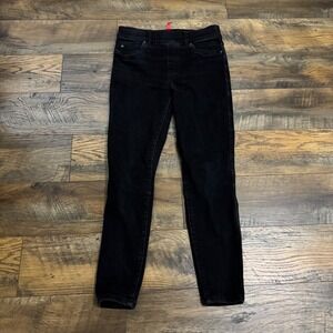 Spanx Black Skinny Jeans Medium Pull On Stretch Slim Fit High Rise Jegging